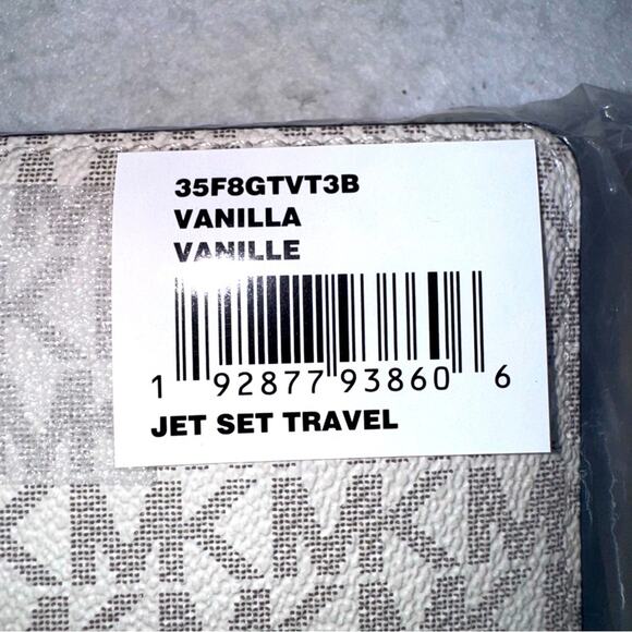 Michael Kors MK Pratt Lg Signature Logo Tote Bag & Continental Wristlet Vanilla - Picture 5 of 6